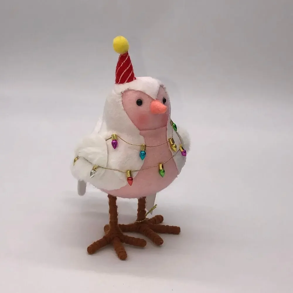 New Target Wondershop Felt Fabric Pink Christmas Bird String Lights Tinsel 2023